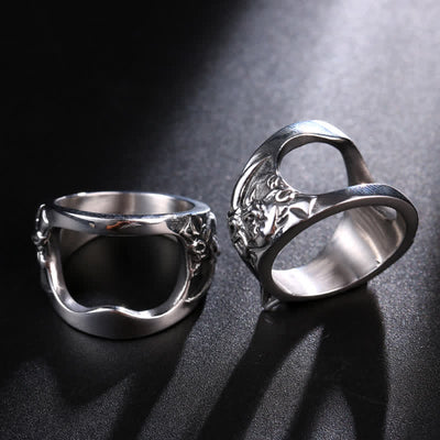 Exquisite Rhinoceros Head Window Broken Bottle Opener Ring