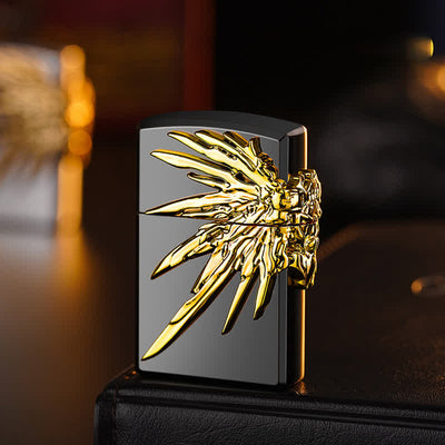 Three Sides 3D Wings Relief Refillable Butane Lighter