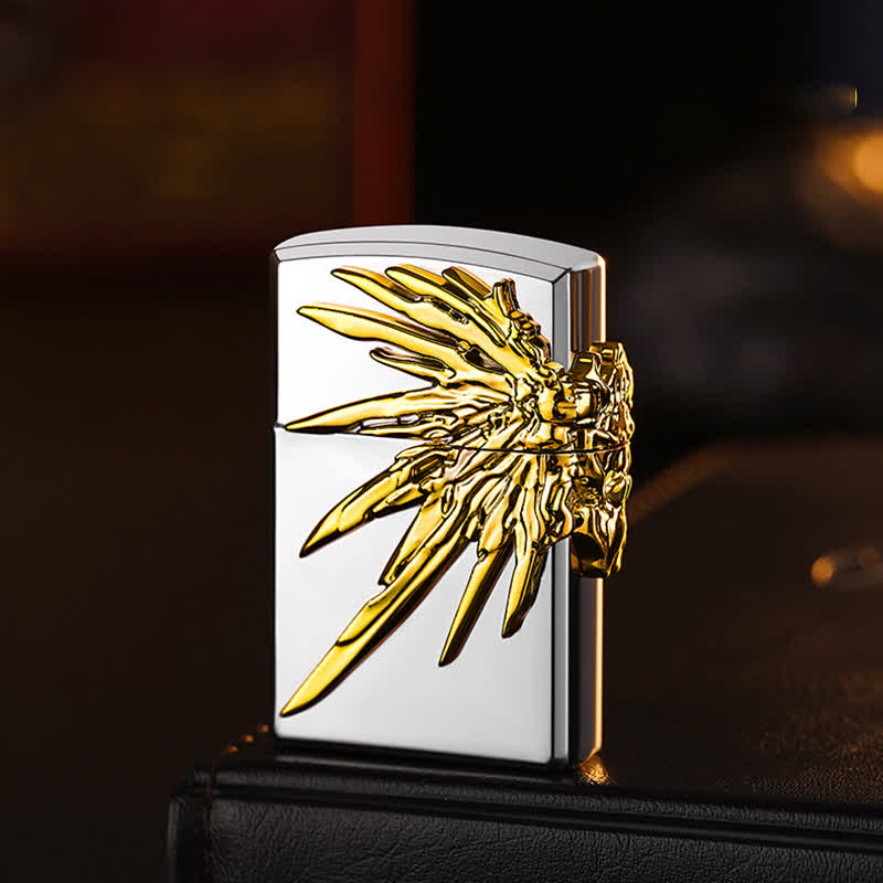 Three Sides 3D Wings Relief Refillable Butane Lighter