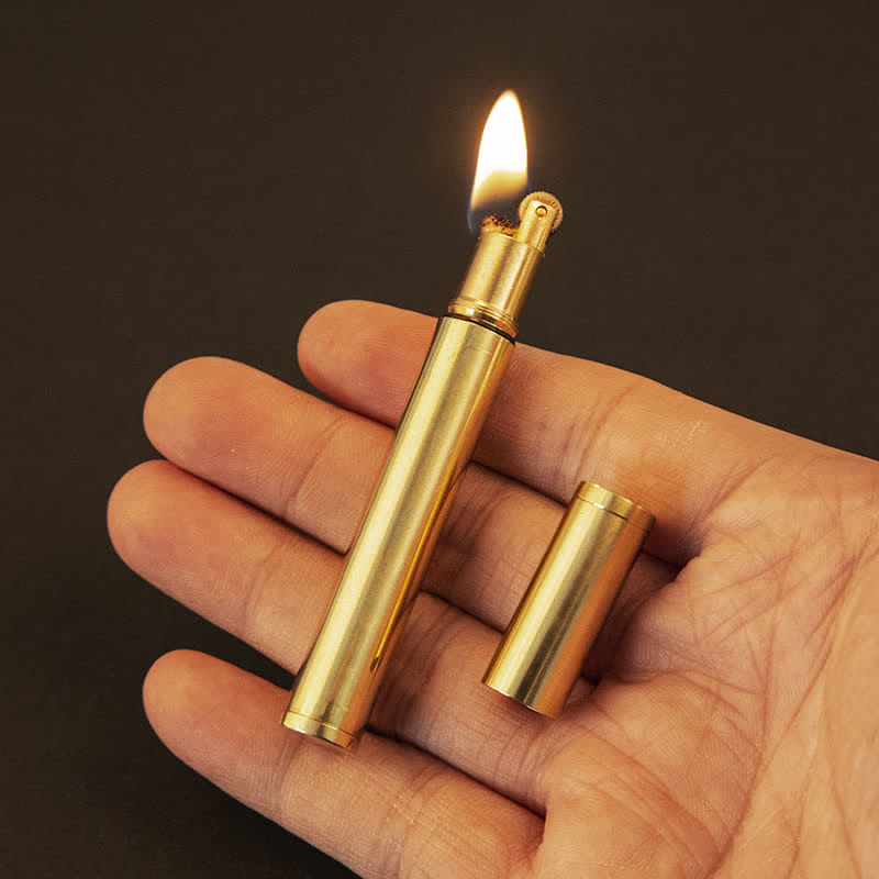 Mini Gold Long Stick Cigarette Shape Refillable Kerosene Lighter