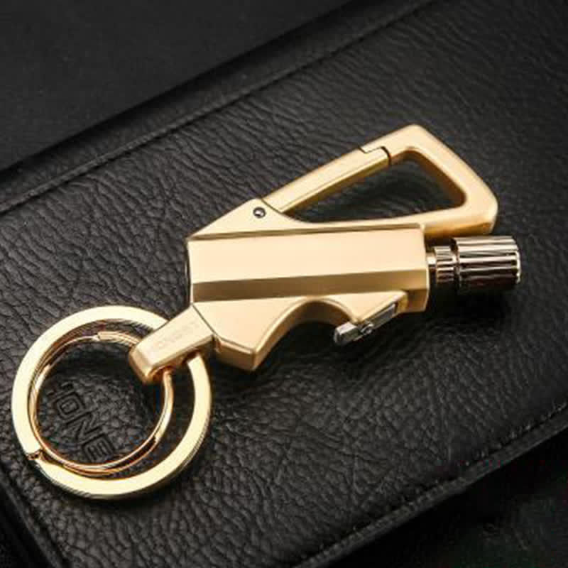 Portable Bottle Opener Keychain Matchstick Refillable Oil Lighter