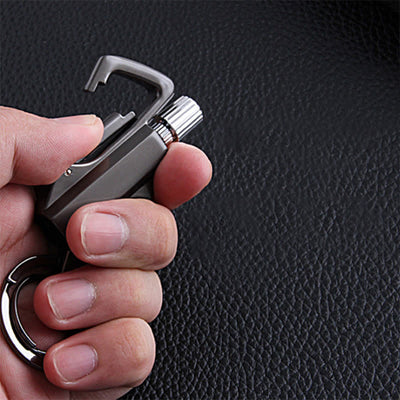 Portable Bottle Opener Keychain Matchstick Refillable Oil Lighter