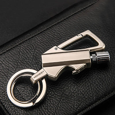 Portable Bottle Opener Keychain Matchstick Refillable Oil Lighter