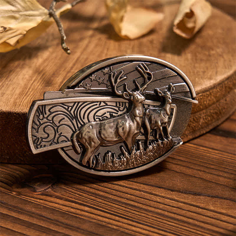 Deer DIY Hidden Knife Belt Buckle Longhorn Pendant Bull Ring Bundle Set