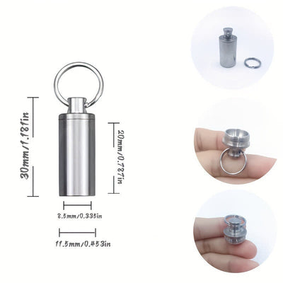 Small Portable Pill Organizer Keychain