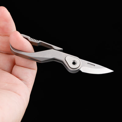 Titanium Mini Folding Knife Box Cutter Keychain