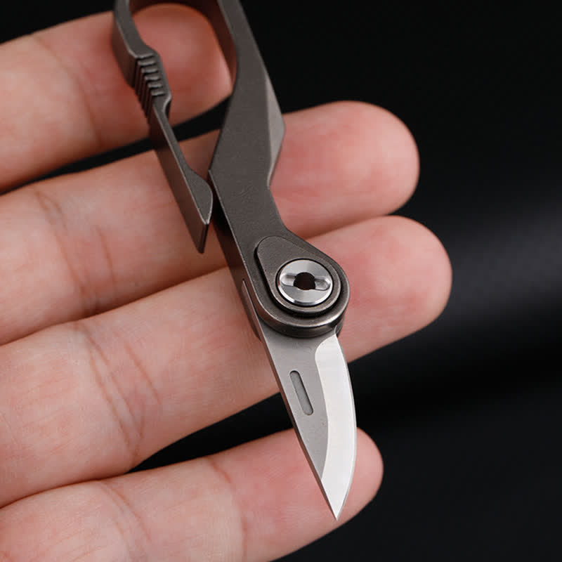 Titanium Mini Folding Knife Box Cutter Keychain