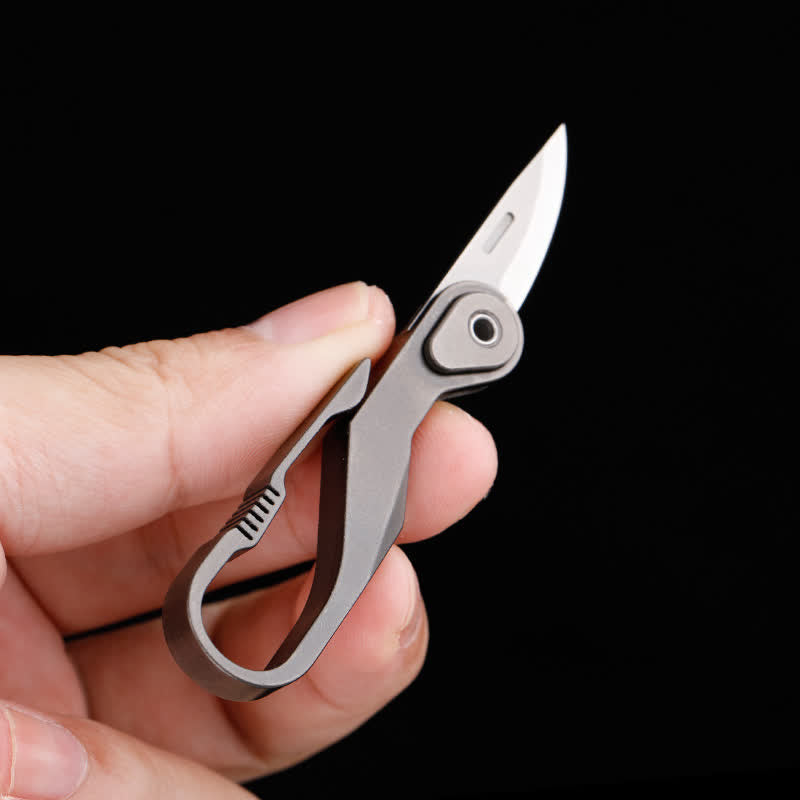 Titanium Mini Folding Knife Box Cutter Keychain