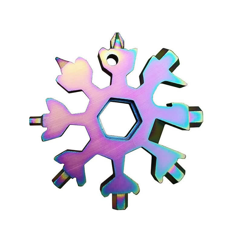 Multi-Tool 18-in-1 Snowflake Shape Spanner Keychain