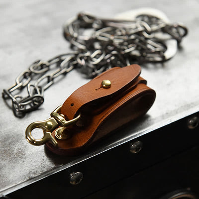 Handmade Belt Loop Key Hanging Holder Leather Keychain