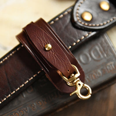 Handmade Belt Loop Key Hanging Holder Leather Keychain