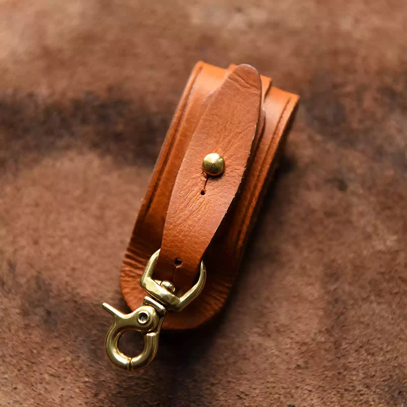 Handmade Belt Loop Key Hanging Holder Leather Keychain