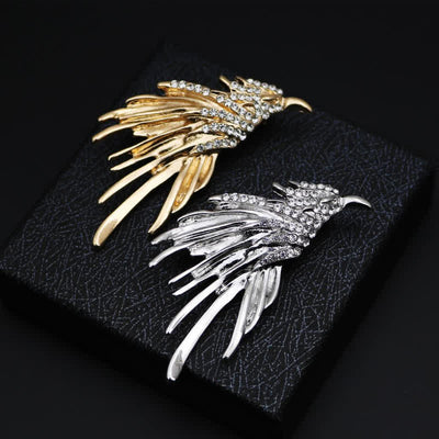 Men's Exquisite Eagle Spreading Wings Rhinestone Brooch