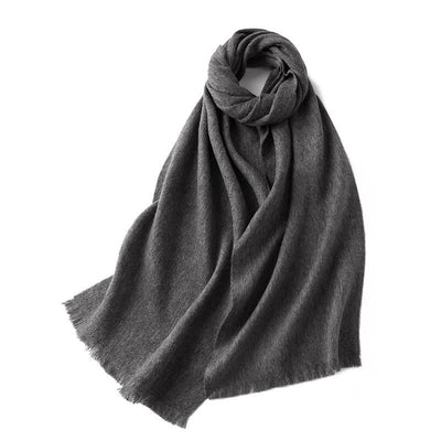 Unisex Warm Shawl Simple Solid Color Pure Wool Scarf