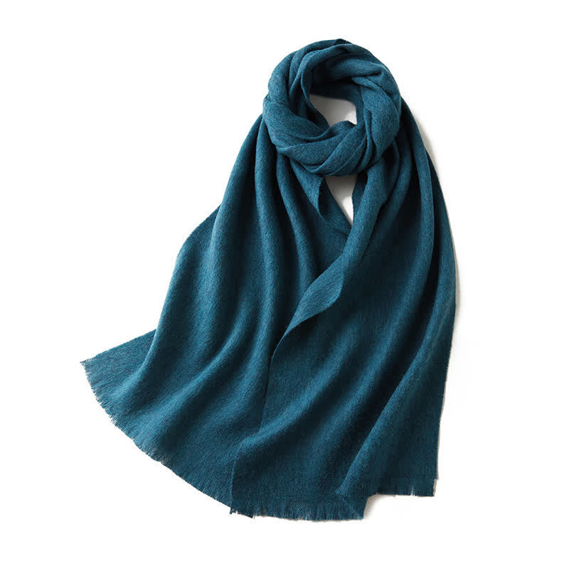 Unisex Warm Shawl Simple Solid Color Pure Wool Scarf