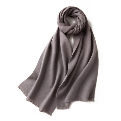 Unisex Warm Shawl Simple Solid Color Pure Wool Scarf