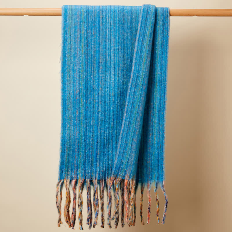 Unisex Bohemian Striped Multicoloured Fringe Scarf