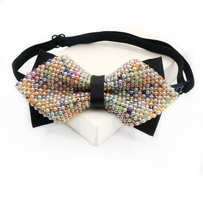 Men's Multi-Colored Faux Pearls Party Bow Tie