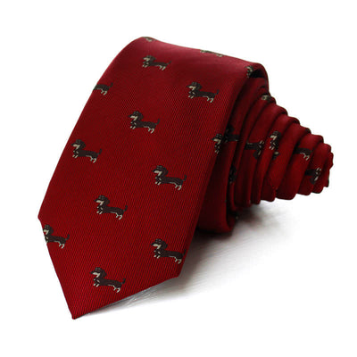 Men's Cute Animal Dachshund Dog Motifs Necktie