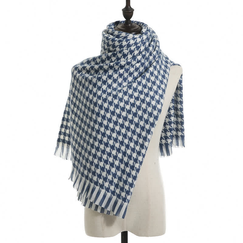 Unisex Classic Houndstooth Imitation Cashmere Scarf