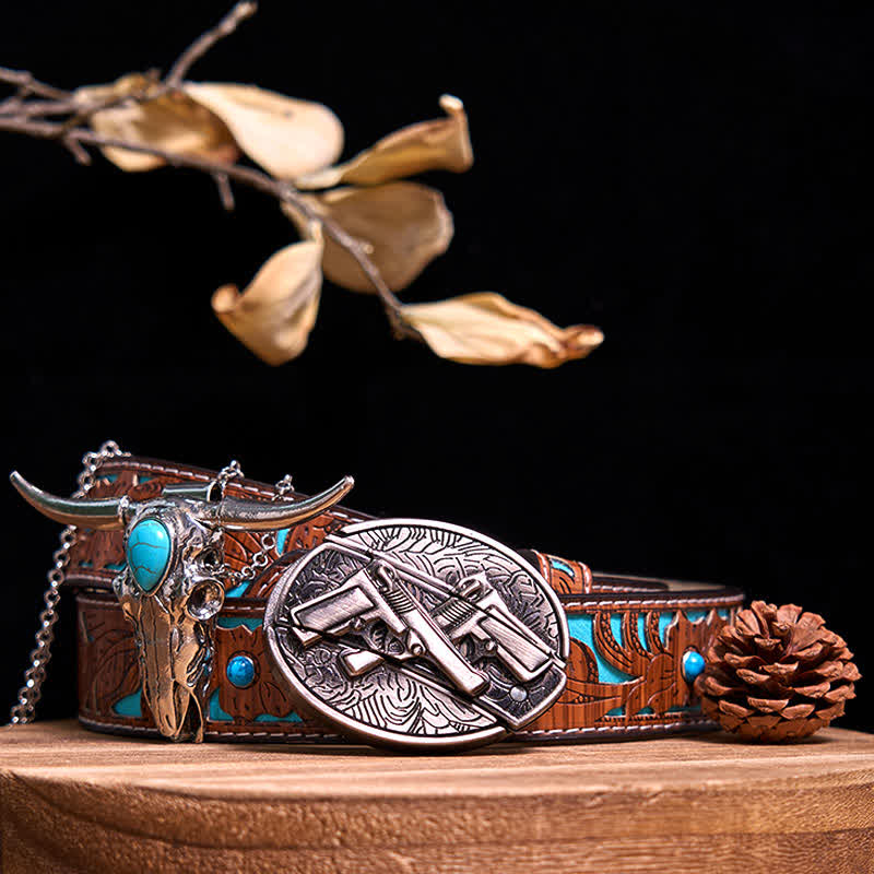 Practical DIY Hidden Knife Buckle Turquoise Longhorn Bull Pendant Bundle Set (Pre-Sale)