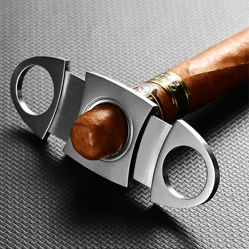 3-Finger Cigar Humidor Leather Case with Cigar Cutter