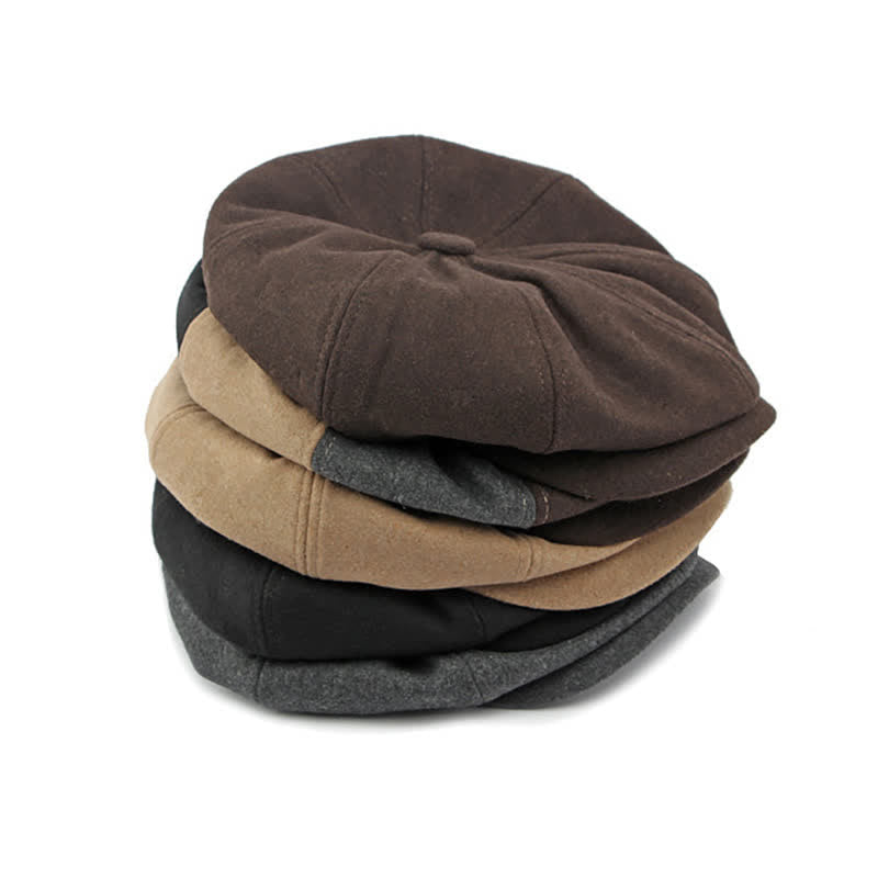 Color Matching Fashion Stitching Newsboy Beret Hat