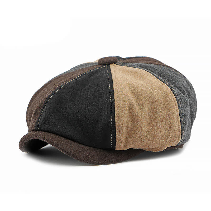 Color Matching Fashion Stitching Newsboy Beret Hat