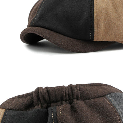 Color Matching Fashion Stitching Newsboy Beret Hat