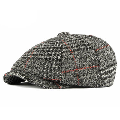 Casual Classic Plaid Octagon Cap Beret Hat