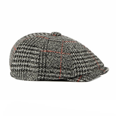 Casual Classic Plaid Octagon Cap Beret Hat