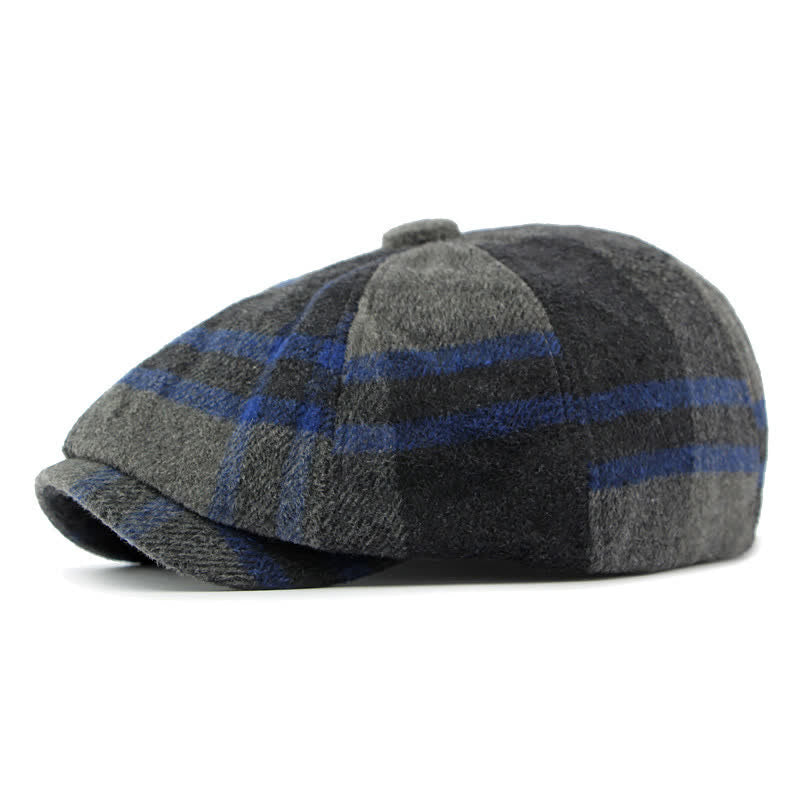 Painter Octagonal Checked Newsboy Beret Hat