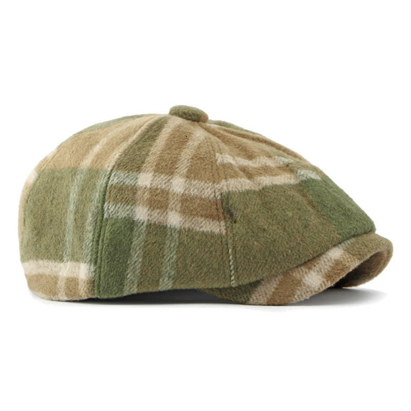 Painter Octagonal Checked Newsboy Beret Hat