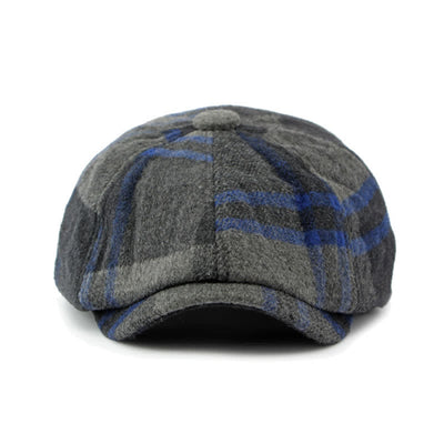 Painter Octagonal Checked Newsboy Beret Hat