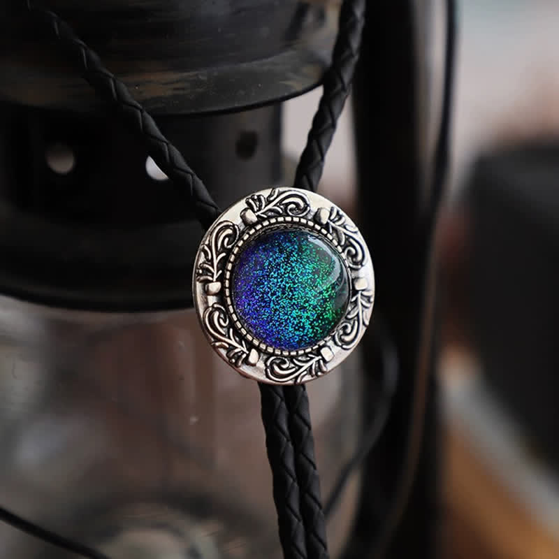 Mermaid Tears Retro Blue-Green Pendant Bolo Tie