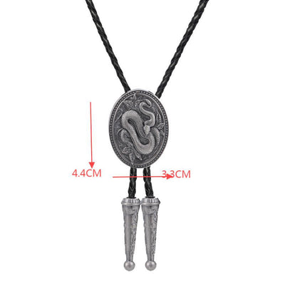 Traditional Snake Flower Pendant Bolo Tie