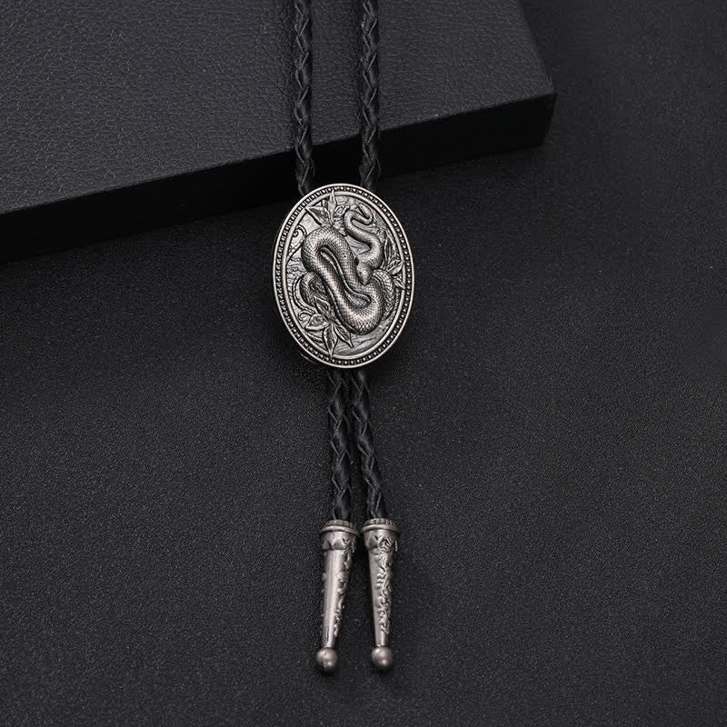 Traditional Snake Flower Pendant Bolo Tie