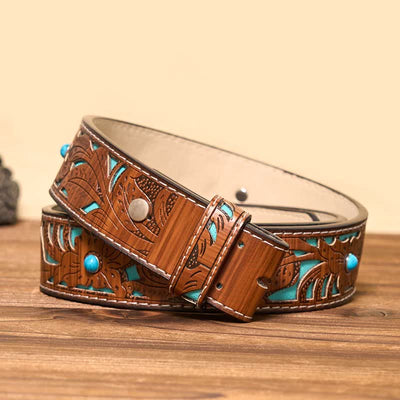 DIY Hidden Knife Belt Buckle Turquoise Bull Pendant Cross Necklace Bundle Set (Pre-Sale)