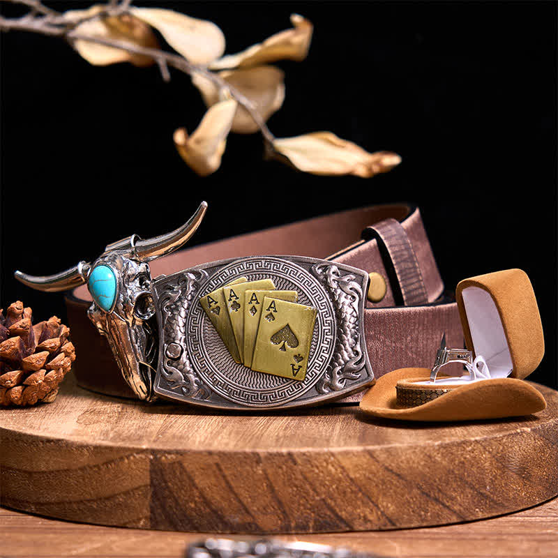 DIY Hidden Knife Belt Buckle Turquoise Bull Pendant Knife Ring Bundle Set (Pre-Sale)