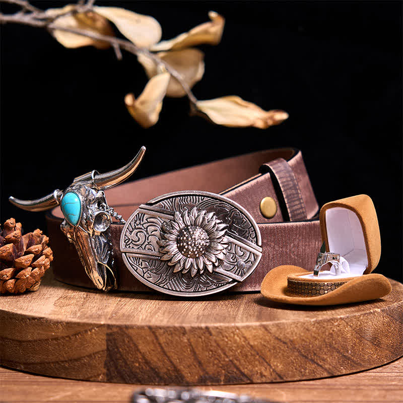 DIY Hidden Knife Belt Buckle Turquoise Bull Pendant Knife Ring Bundle Set (Pre-Sale)