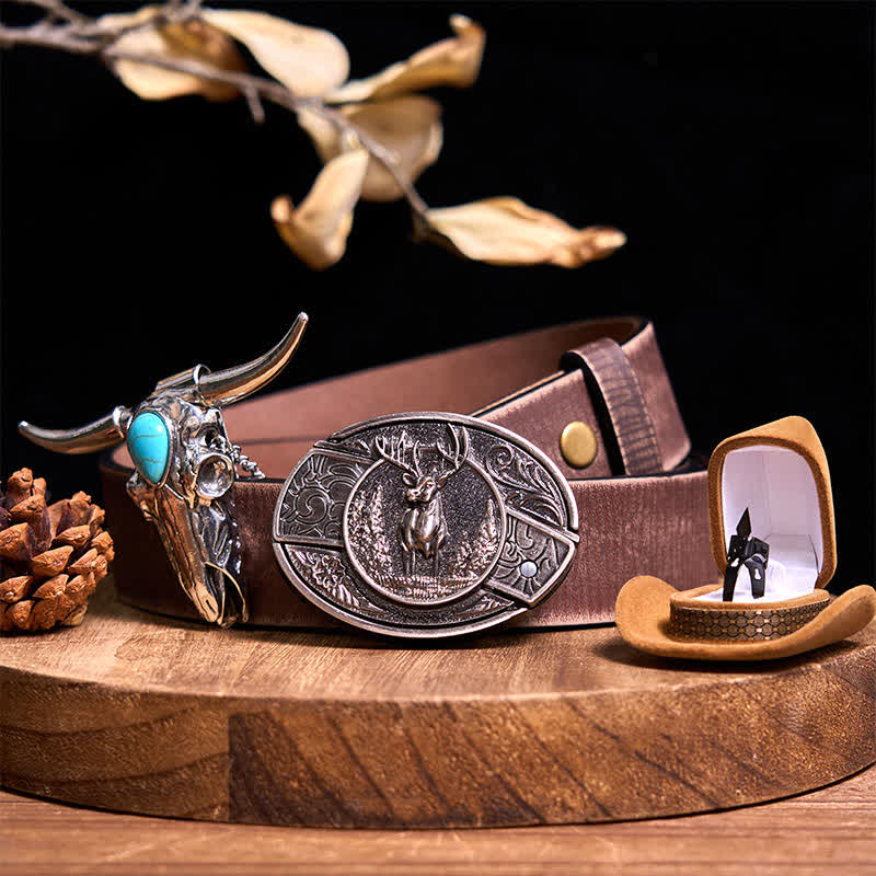 DIY Hidden Knife Belt Buckle Turquoise Bull Pendant Knife Ring Bundle Set (Pre-Sale)