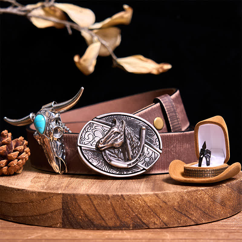 DIY Hidden Knife Belt Buckle Turquoise Bull Pendant Knife Ring Bundle Set (Pre-Sale)