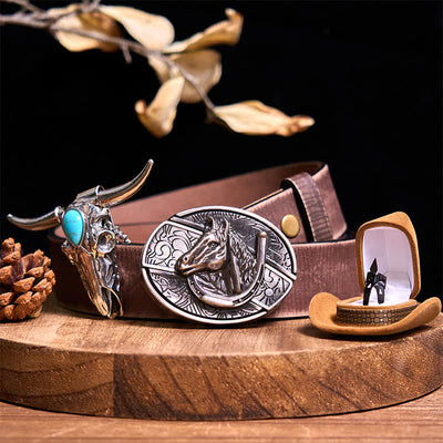 DIY Hidden Knife Belt Buckle Turquoise Bull Pendant Knife Ring Bundle Set (Pre-Sale)