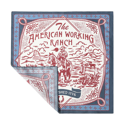 Blue & Red American Working Ranch Square Scarf