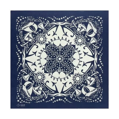 Western Sail Pattern Retro Motorcycle Square Scarf