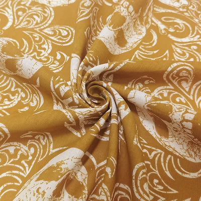 Yellow & White Pirate Skeleton Skull Print Square Scarf