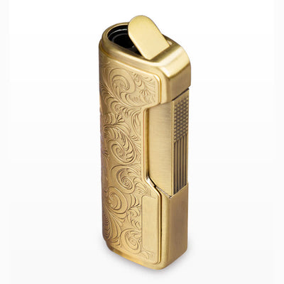 Retro Carved Lighter Set & Cigar Cutter