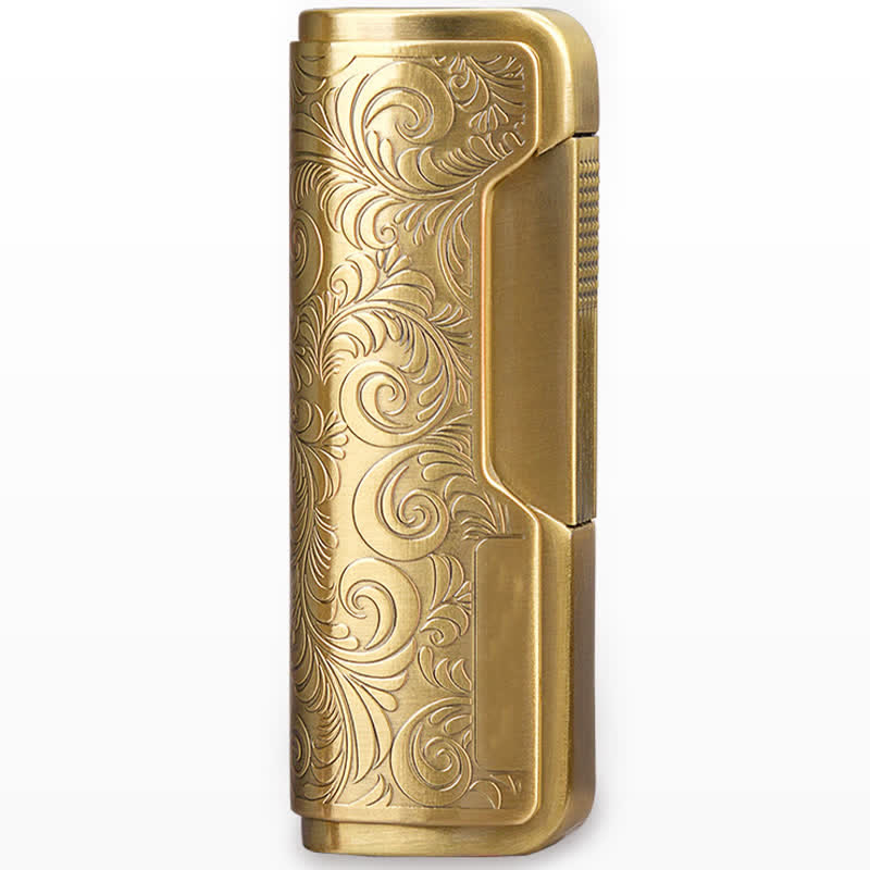 Retro Carved Lighter Set & Cigar Cutter