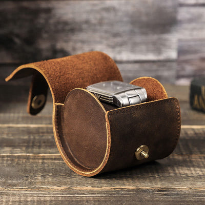 Custom Name Watch Roll Travel Leather Watch Case