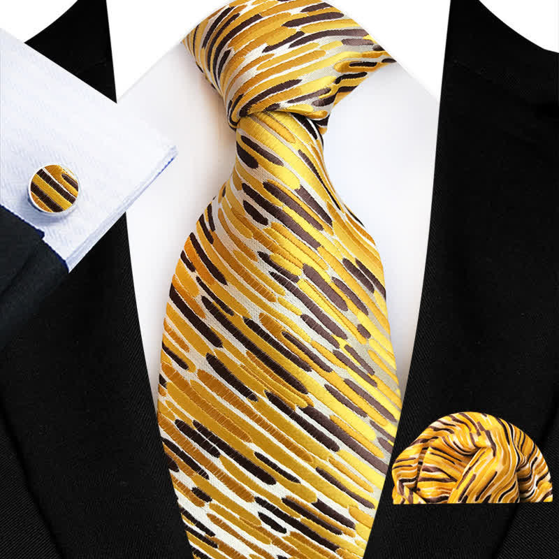 3Pcs Men's Fancy Whirlwind Striped Necktie Set